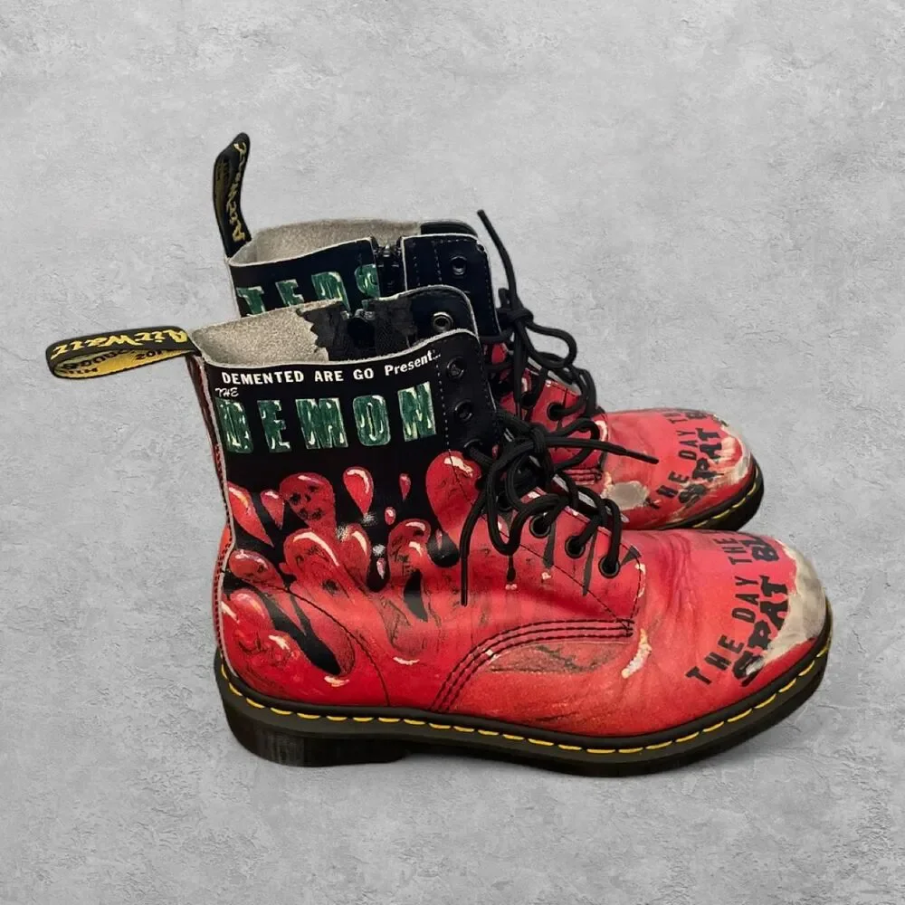 Dr. Martens Demented Are Go Day Earth Spat Blood Red Black Men's 9